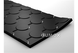 Gummiboden S 8 mit reduzierter Entflammbarkeit, 6mm, Breite 1230mm, 80°ShA, SBR-NR, fläche Noppen, 